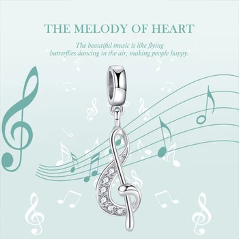 

New arrival 925 Sterling Silver Beads beautiful music beads fit Europe charm beads for jewelry making women Gift free shipping