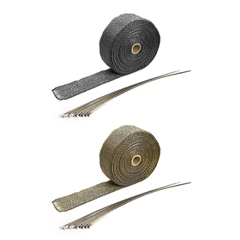 

Exhaust Tube Thermal Insulation Collector Tape Motorcycle Titanium Width 5 cm, brown