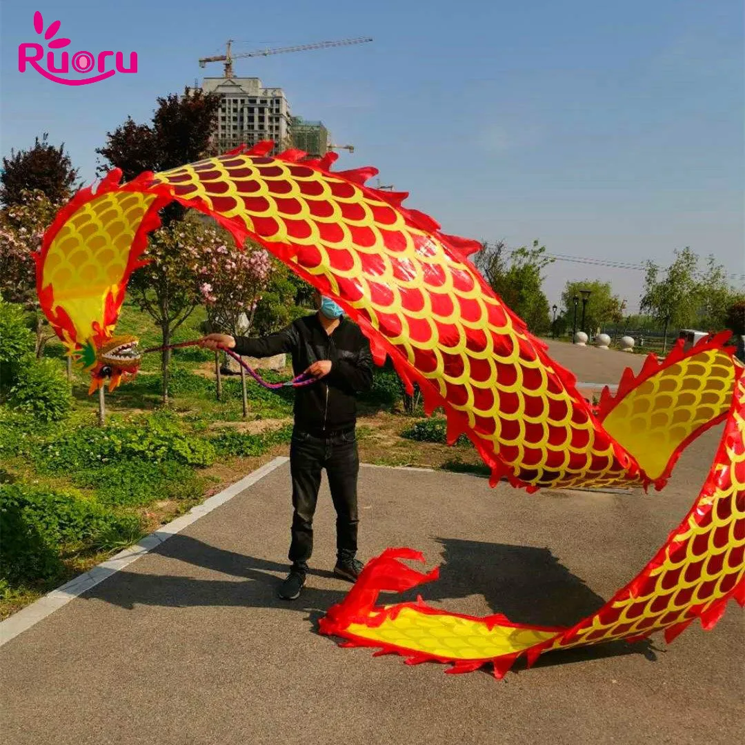 Ruoru 8M 10M Colorful Streamer Dragon Adult Dragon Dance Performance Props  Ribbon Outdoor Thrown Ribbon Belly Dance Costumes