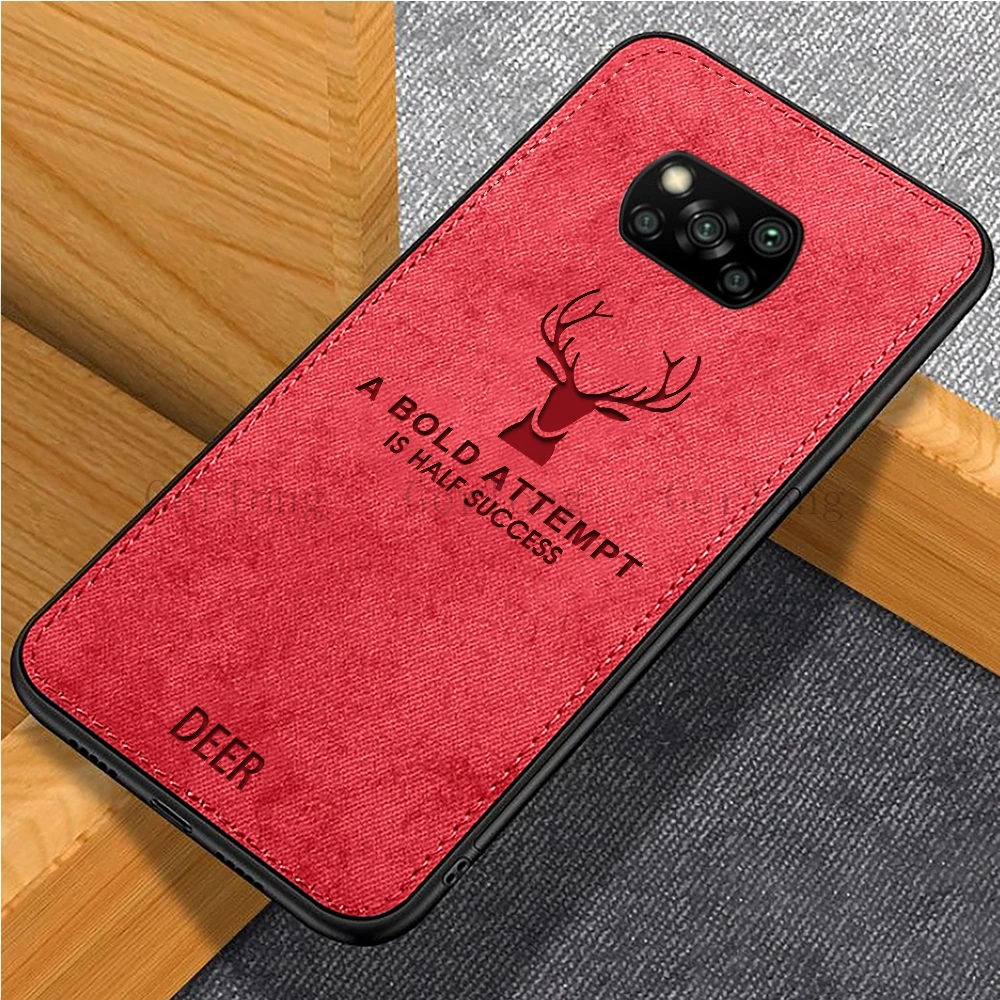 Soft Cloth Case For Xiaomi poco x3 nfc Classic Fabric Frame Back Cover On For Xiaomi poco x3 nfc Beer Cloth Cover Phone Case