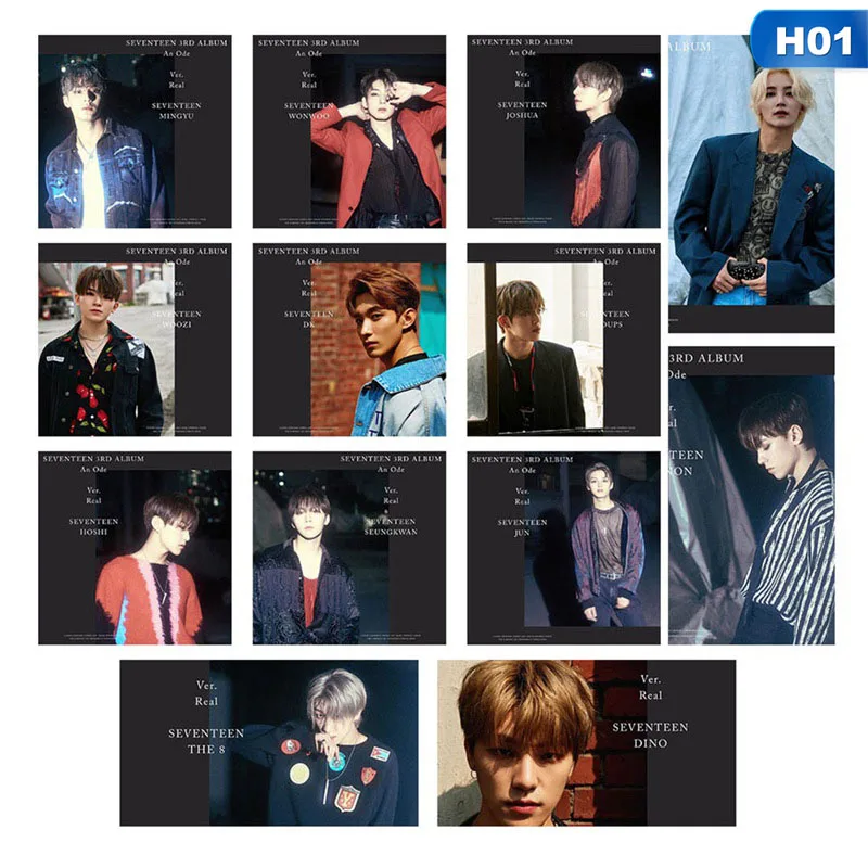 13 PCS/SET KPOP SEVENTEEN New Album Photo Card Poster Lomo Cards Self Made Paper Photocard Fans Gift Collection Four Styles