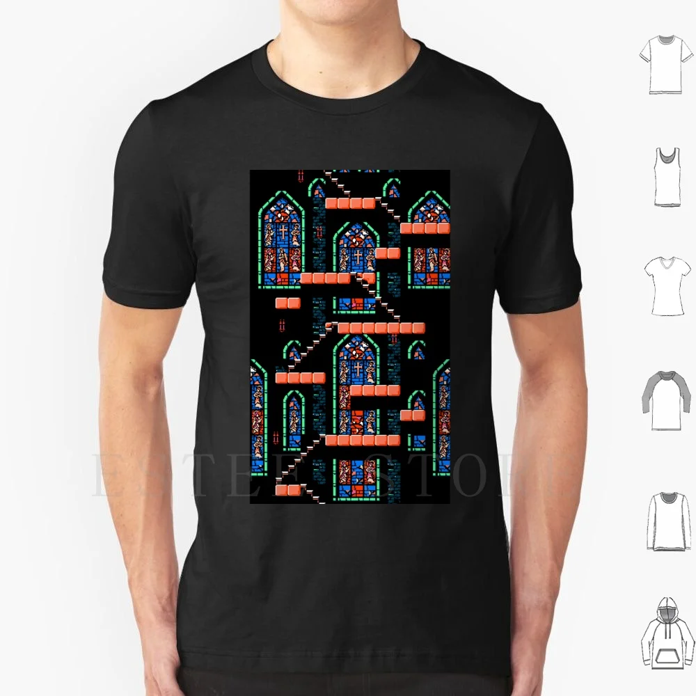 Castlevania Iii-Window Panes T Shirt Fai Da Te Big Size 100% Cotone Castlevania Symphony Of The Night Alucard Incantesimo Cuore Angelo Croce