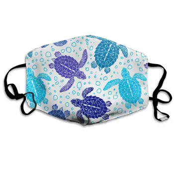 

Turtles Cartoon Washable Reusable Mask, Cotton Anti Dust Half Face Mouth Mask For Kids Teens Men Women With Adjustable Ear