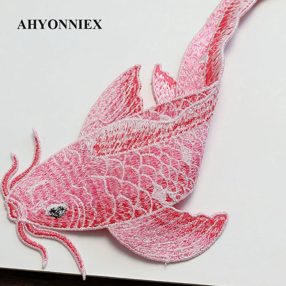 Vibrant Embroidered Fish Applique Patches - Set of 3 for Clothing and DIY Accessories