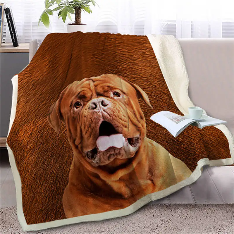 HM Life Sherpa Blanket on Beds Brown Dog Animal 3D Printed Throw Blanket for Adult& Kid Portable Wearable Travel Plush Blanket - Цвет: Dog3