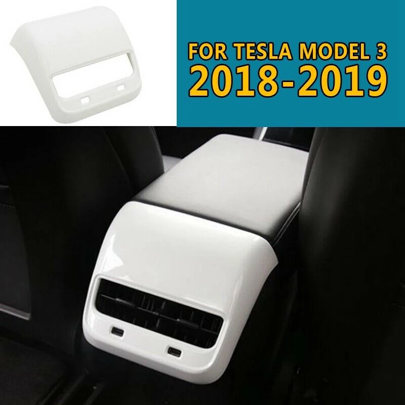 

Rear Vent Outlet Cover Air Vent Frame Trim For Tesla Model 3 2018-2019 ABS White Replacement Parts