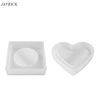 

2 Pcs Square Heart Shape Ashtray Mold Epoxy Resin Silicone Molds for DIY