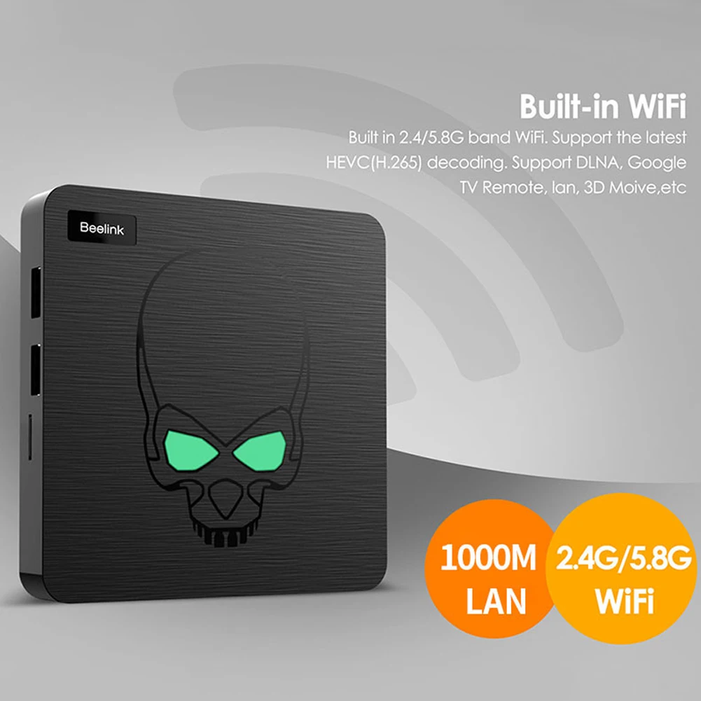 DDR4 4K Голосовое управление Bluetooth 4,1 USB 4 Гб 64 Гб 60fps домашний ТВ-приемник с WIFI Android 9,0 2,4G Amlogic S922X HDMI