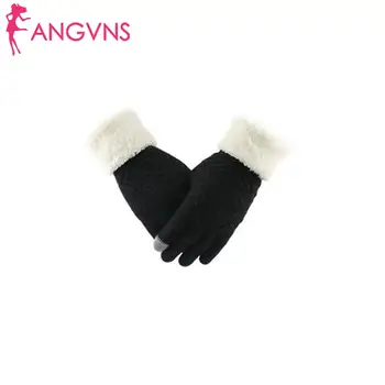 

Women Fashion Winter Warm Patchwork Solid Knitted Gloves Casual Winter, Autumn Keep Warm, Touch screen