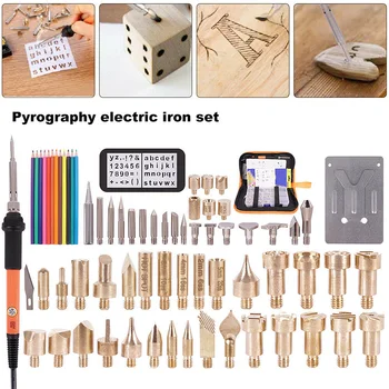 

71 Pcs/set 110V Wood Carving Pen Burning Set Electric Soldering Iron Set Pyrography Tools Kit Best Price