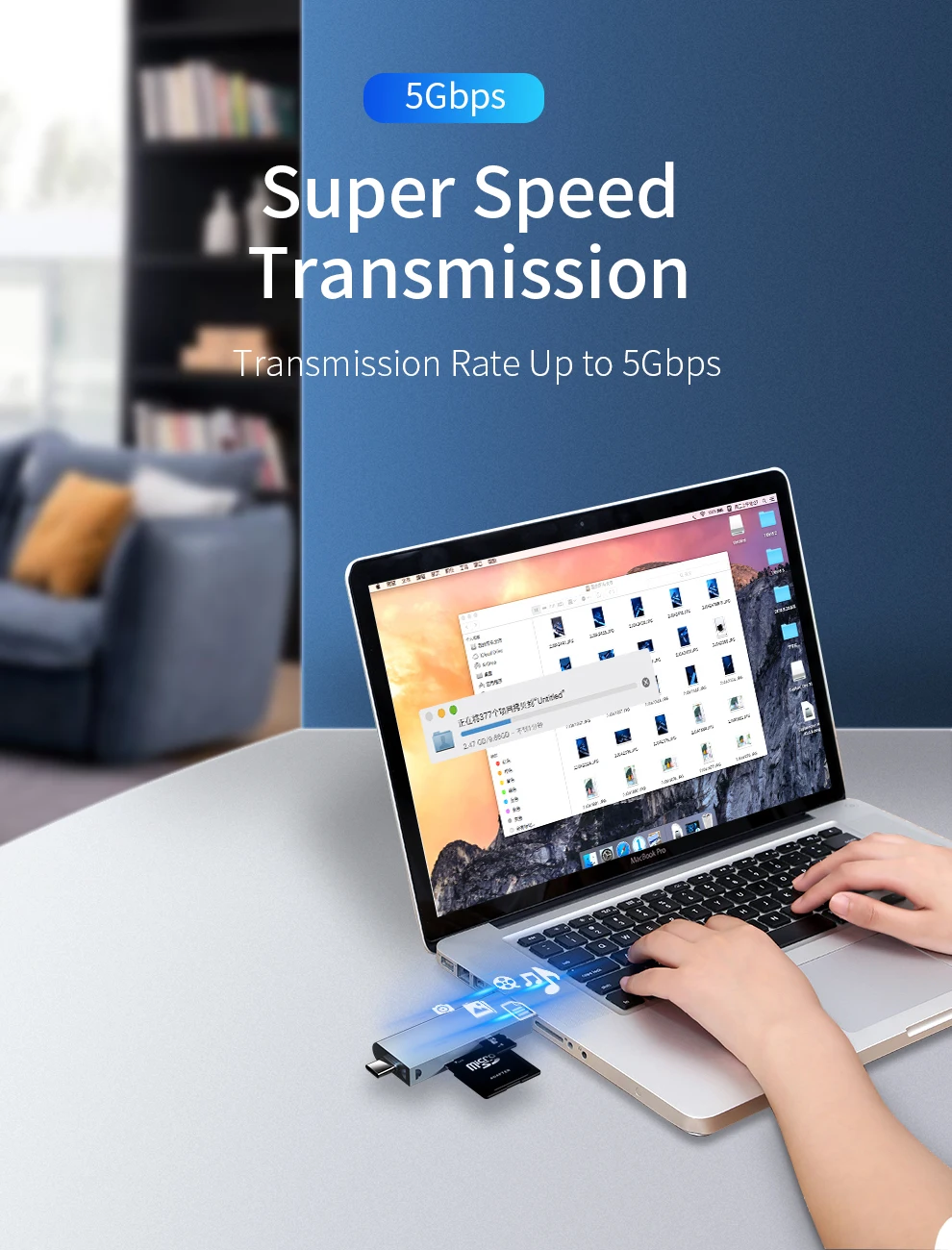 Unnlink устройство для чтения карт USB 3,1 Gen 1 5 Гбит/с Тип C SD карта Micro SD TF карта адаптер Многофункциональный OTG USB считыватель для портативных ПК чехол для телефона