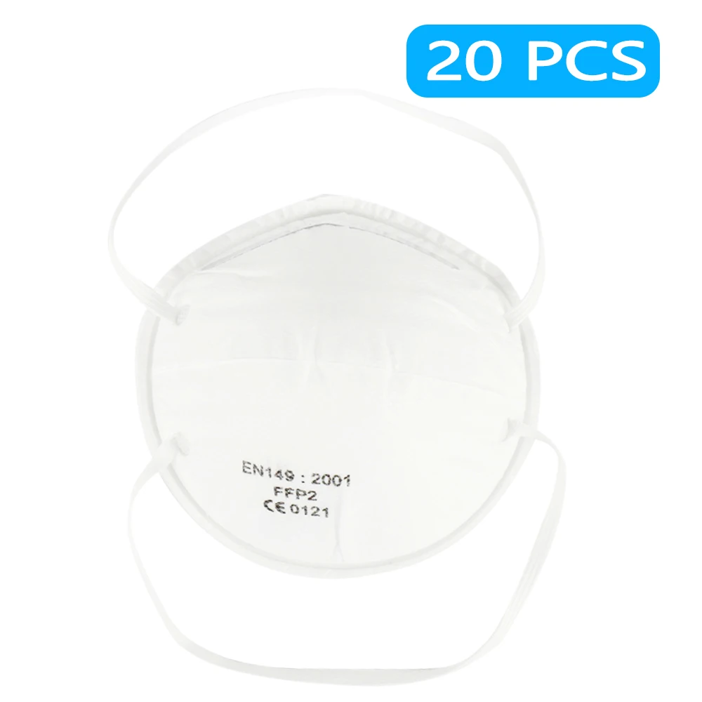 

20pcs FFP2 Mask Face Mask Cup Mascarillas Respirator Dustproof Breathable Face Masks Type 3-layer Civilian Masks Non-woven Mask