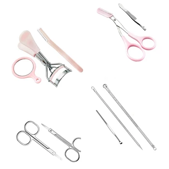 

10Pcs Eyebrow Trimming Kit Eyebrow Scissor Tweezers and Razor Set Makeup Beauty Tool For Women Eyebrow Trimming