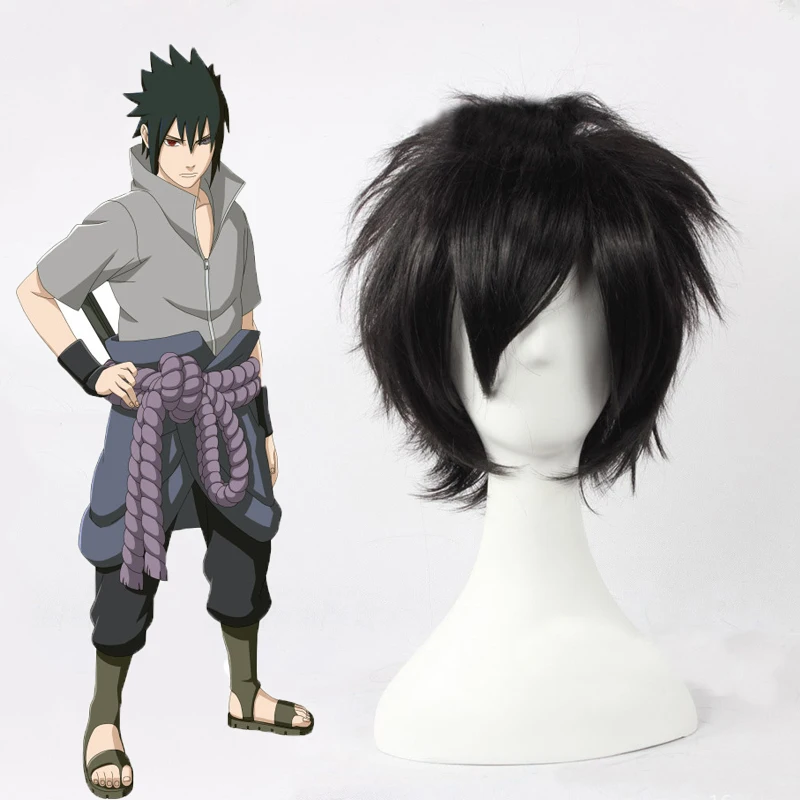 Аниме Наруто Shippuden Косплей парики Саскэ Утиха косплей парик термостойкие искусственные волосы для париков Хэллоуин Вечерние игры Косплей парик