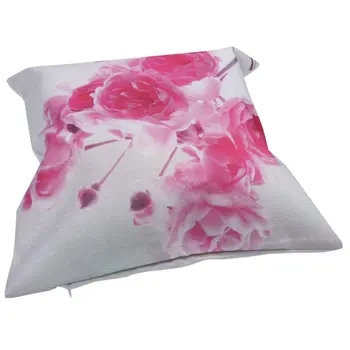 

New Throw Pillow Case Pink Flowers Sofa Home Car Decor Cushion Cover flax 18*18inch Series three