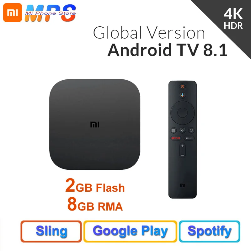 Приставка Xiaomi Mi прошивка Global Version 2 ГБ 8 Android 8.1 Smart 4K Ultra HD функция WIFI Google Cast Netflix