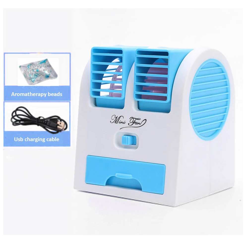 

Mini Portable Air Cooler Fan Desktop Space Cooler Usb Rechargeable Two-way Mouth Adjustable Tuyere For Home Office