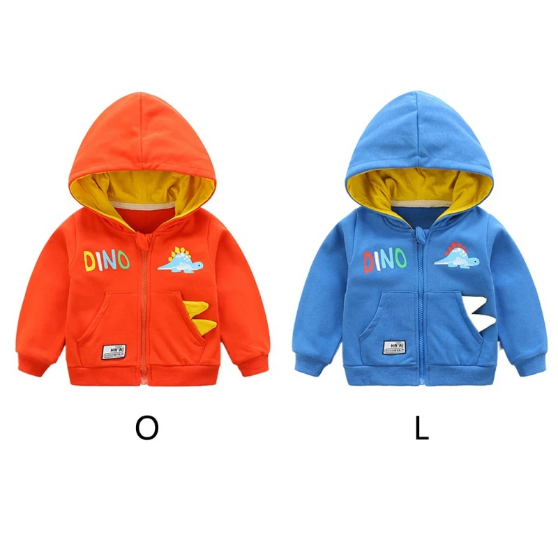 Autumn Kids Jackets Girls Boys Zipper Windbreaker Coat Leopard Dinosaur Hoodies Girls boys Jackets