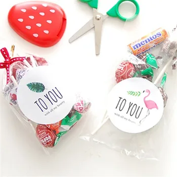 

60 Pcs/lot With All My Heary To You Handmade Stickers Round Sealing Decor For Gift Box Bag Scrapbook Letter Decoration