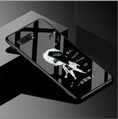 Армейский зеленый Чехол для Asus ROG Phone2 ZS660KL из закаленного стекла с мультипликационным рисунком из мягкого силикона с узором чехол для ASUS ROG Gaming Phone 2 задняя крышка - Цвет: Армейский зеленый