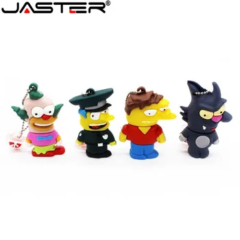 

JASTER Bart Simpson Mouse Wolf 4GB 8GB 32GB 64GB Memory Stick U Disk Pen Drive homer Pendrive USB Flash Drive