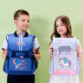 

Sunveno New Children School Bags Large Teenagers Backpack Printed Waterproof Bagpack with Reflective Strip for Boys and Girls