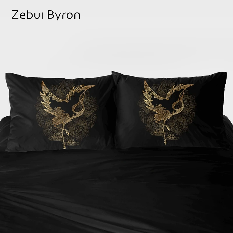 3D Pillow Case Custom 2 PCS Pillowcase 50x70/50x75/50x80 Decorative Cover Bedding Exquisite golden Crane drop ship | Дом и сад