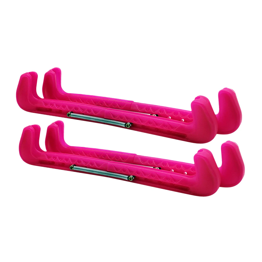 2 Pairs Adjustable Figure Skating Ice Skate Blade Guards / Covers, Pink