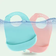 Высокое качество детские силиконовые нагрудники водонепроницаемый Кормление ребенка слюнявчик полотенце новорожденный сплошной цвет фартуки Регулируемый Слюнявчик