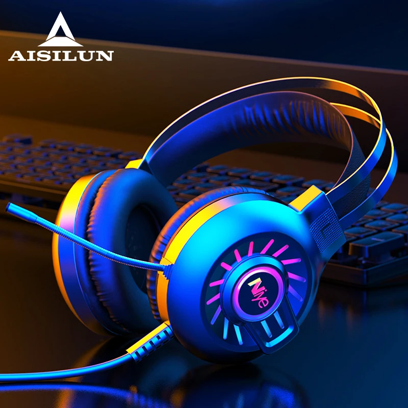 Professional Gaming Headphone Headset Gamer Wired USB PC Computer 7 1 Surround Sound Bass Stereo Sealed Ear Headset Mic Laptop