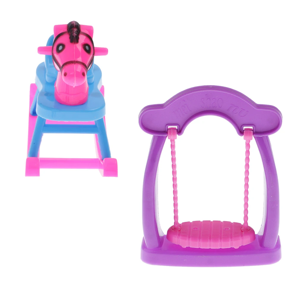 Mini Baby Room Swing Rocking Horse Kids Pretend Play Toys for  Dolls