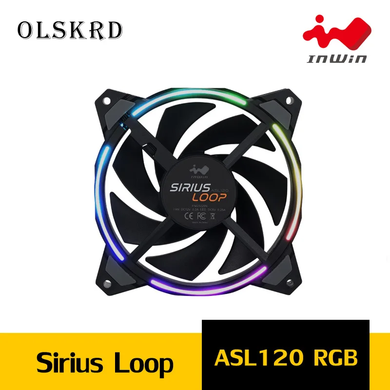 Olskrd Sirius Loop ASL120 120 мм вентилятор охлаждения двойной Aura RGB ПК Вентилятор InWin PWM дизайн