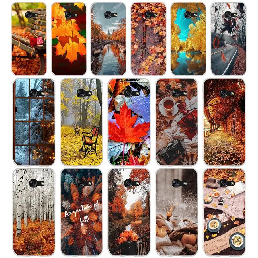 196Sd Autunno Paesaggio Custodia Morbida In Silicone Tpu Cover Per Samsung A3 A5 A6 Plus A7 A8 A9 Star Lite S 6 7 8 9