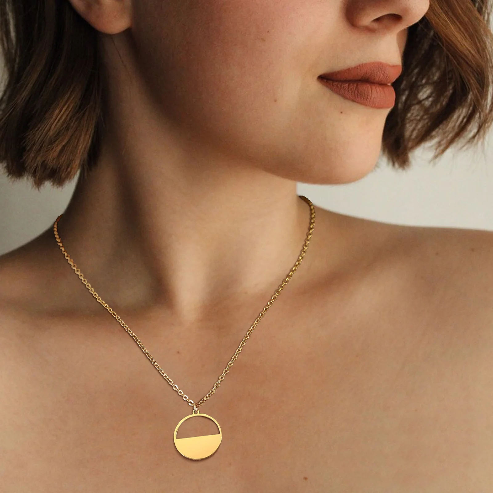 Half Circle Semicircle Necklace for 