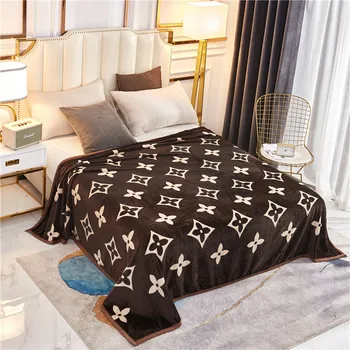 

Bed cover set Winter thick flannel/coral fleece blanket sheet gold mink fleece office nap blanket bedding sheet set