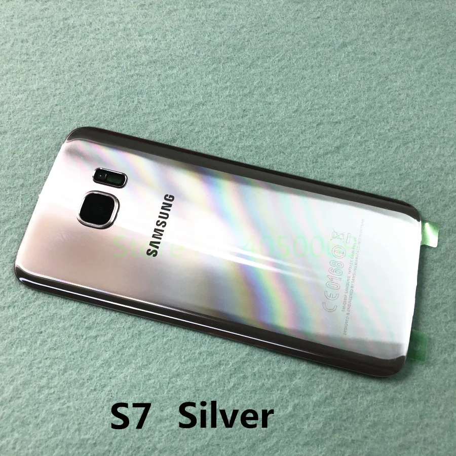 S7 Silver Чехол для SAMSUNG Galaxy S7 Edge G935 SM-G935F S7 G930 SM-G930F со стеклянной задней батареей чехол для ремонта задней двери - Цвет: S7 Silver