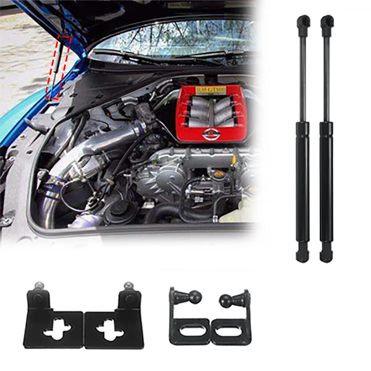 2Pcs Front Bonnet Hood Support Gas Strut for Nissan GT-R GTR R35 Skyline Auto Spring Struts Prop | Автомобили и мотоциклы