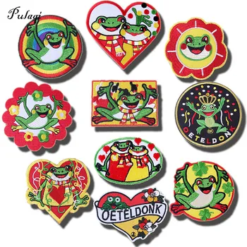 

Pulaqi 10 pcs Frog Carnival For Netherland Embroidered Patches For Clothes Iron-on Patch Oeteldonk Emblem Apparel Applique Patch