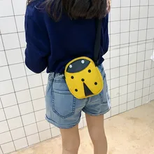 Модная детская сумка; детская маленькая парусиновая сумка-мессенджер для маленьких девочек и мальчиков; мини-Монета; карамельные карманы; Мультяшные сумки через плечо с божьей коровкой