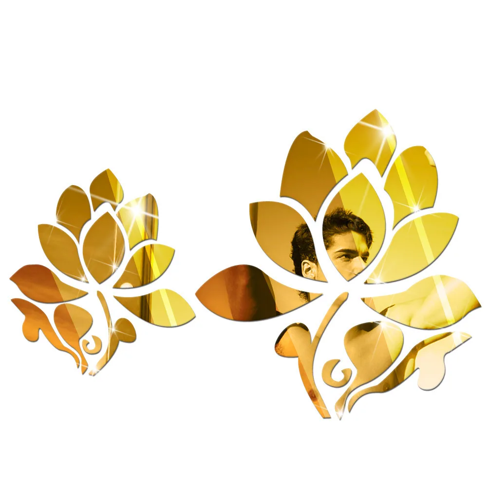DIY Съемный акриловый цветок растения зеркальные наклейки светоотражающие Lotus Ebay, Amazon Cross Border Лидер продаж