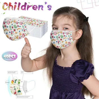 

Disposable 10/20/30/40PCS Non-woven Face Mask Children Print Breathing Design Mask Face Mask With Cute Design Mascarilla Joya
