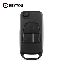 Keyyou virar dobrável 3 botão remoto flip dobrável chave fob para mercedes benz ml c s classe ml320 c230 ml430 caso chave capa