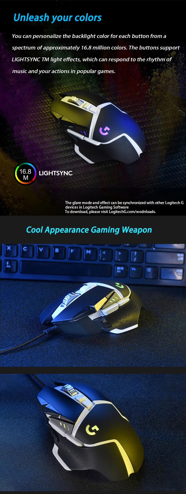 Logitech G502 HERO RGB Professional Gaming Mouse 25600DPI Programming Mouse  Adjustable Light Synchronizatio For Mouse Gamer