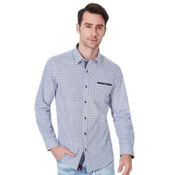 

Men Fashion Shirt Men 2020 Printed Men's Dress Shirts Casual Camisa Social Shirt Classic Male Business Shirt Cotton Long Sleeve
