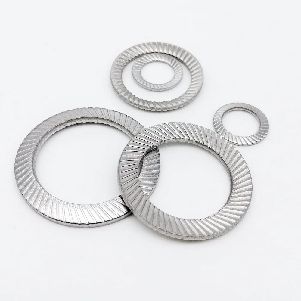 Wedge Locking Washer DIN9250 Stainless Steel 304 Safe Butterfly Lock washerf Specifications M3/M4/M5/M6/M10/M12 Tooth Decay Non-Slip Wedge Locking Washer Gasket M4 