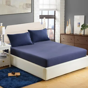 

1pcs 2020 new aloe vera cotton solid color bed sheet mattress set multi-color skin-friendly breathable