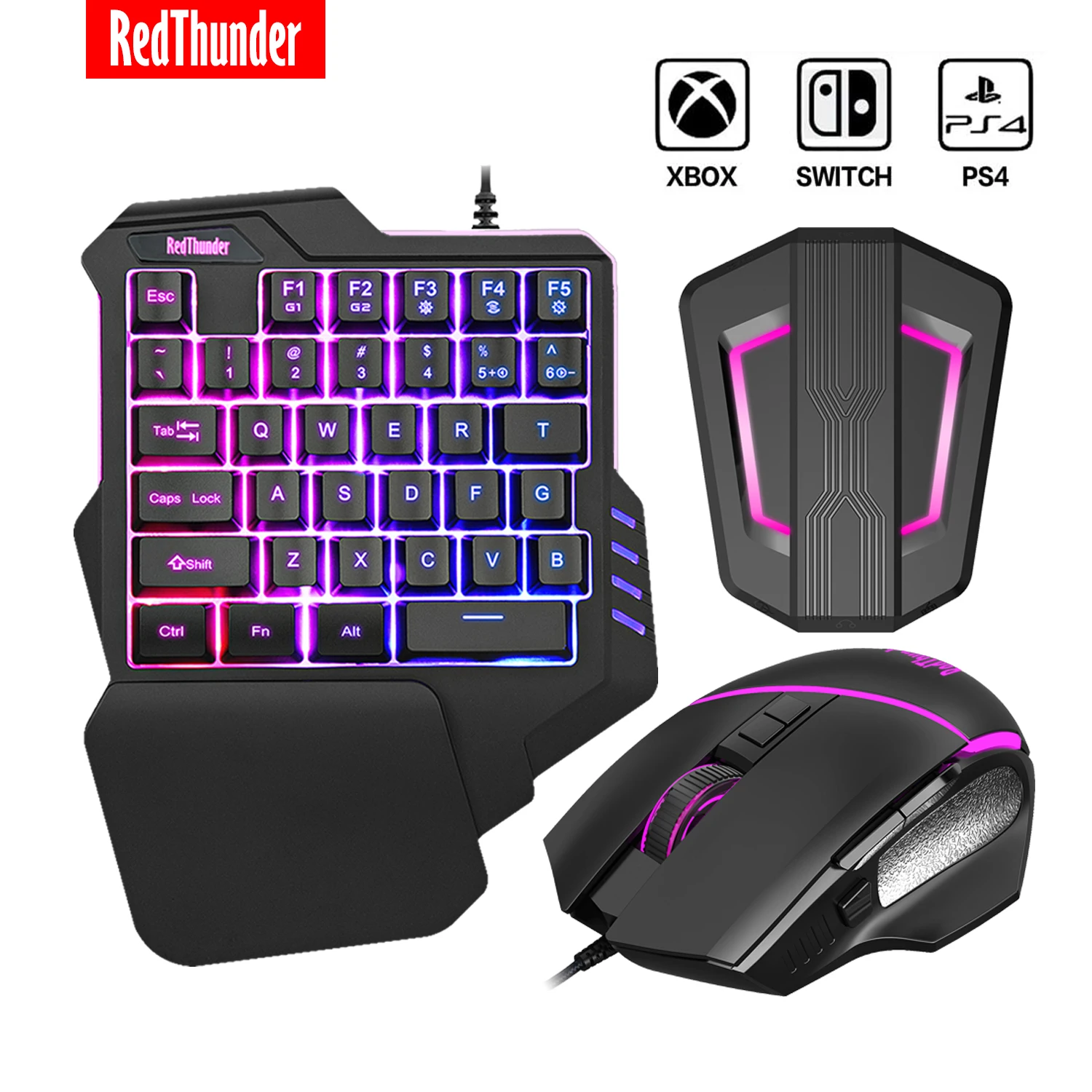 RedThunder P6 Gaming Keyboard and Mouse Adapter for PS4/Xbox One/Xbox