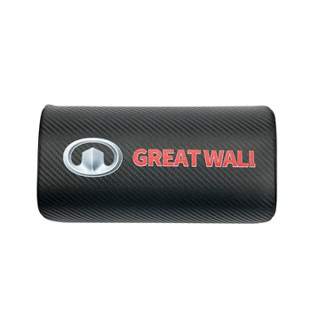 

1pcs car carbon fiber logo headrest PU leather car neck pillow for Great Wall Hover H5 H6 Great Wall CUV H3 A21 M2 C50