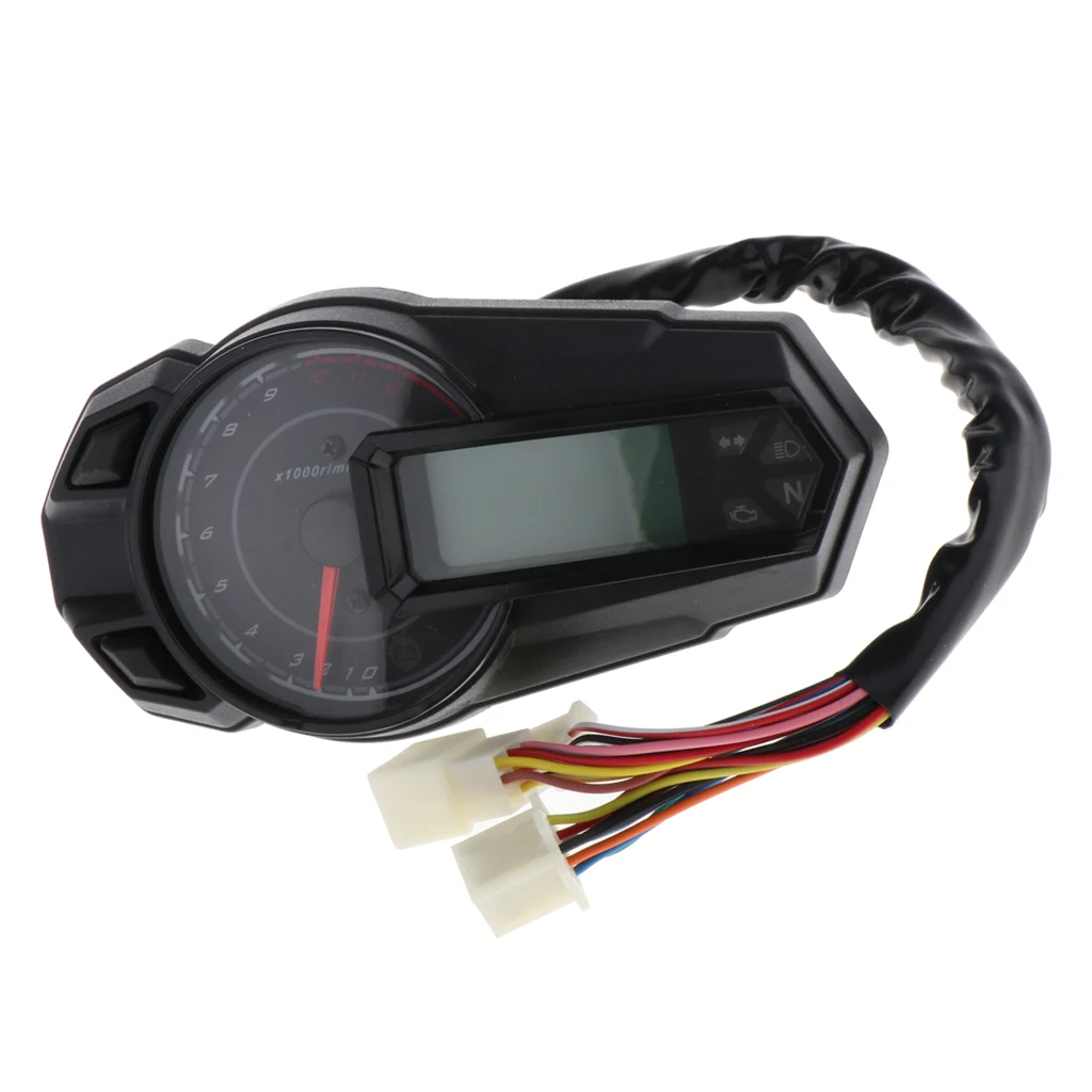 Универсальный Мотоцикл Dashboard-lcd Цифровой Мотоцикл одометр спидометр тахометр, 12000RPH