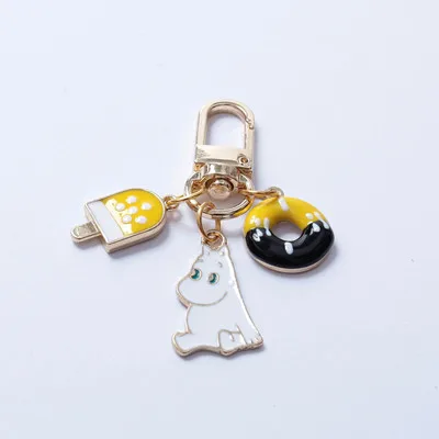 Moomin Moomin Mummi брелок Новое поступление модный унисекс Бегемот персонажа плюшевый брелок Романтический мультфильм металлический брелок - Цвет: Moomin
